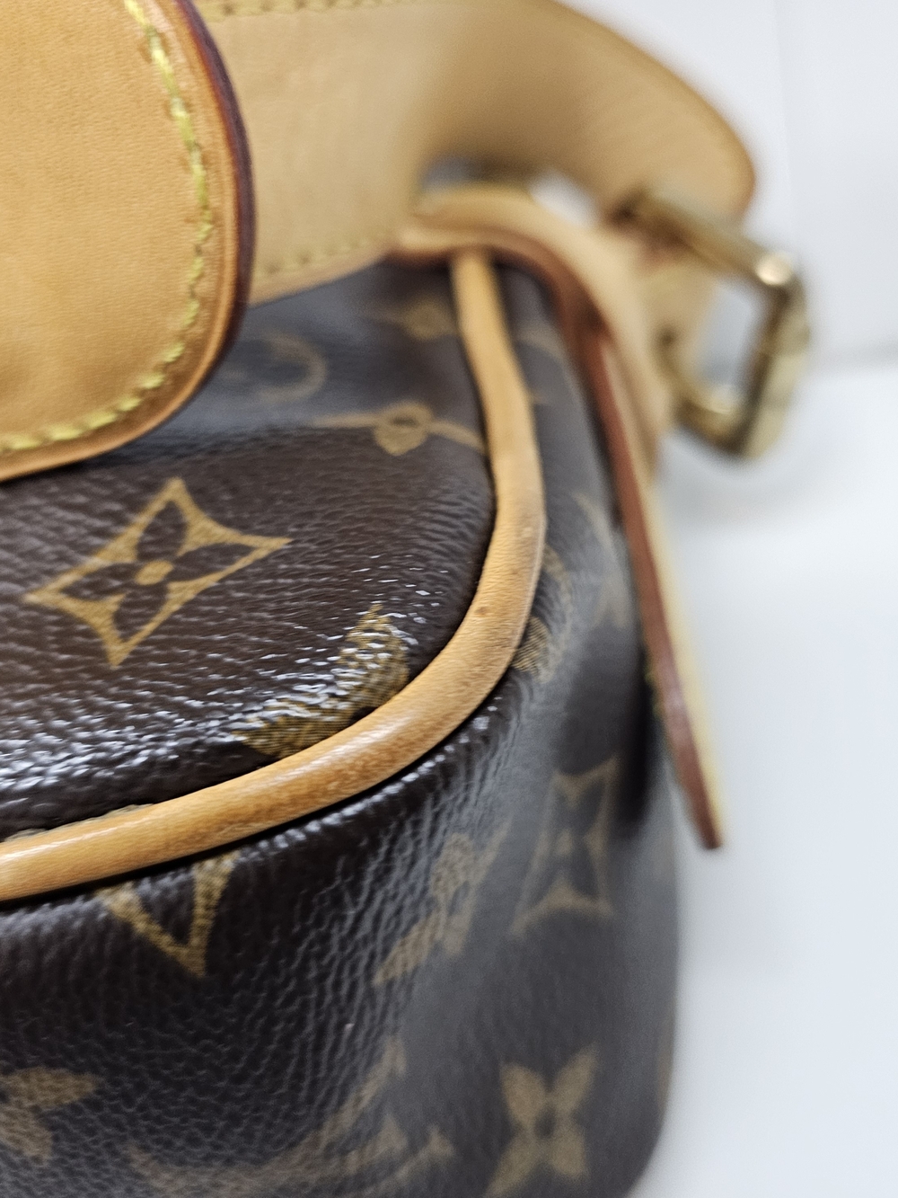 Louis Vuitton Hudson Monogram Canvas Shoulder Bag in Brown and Tan - Picture 9 of 16